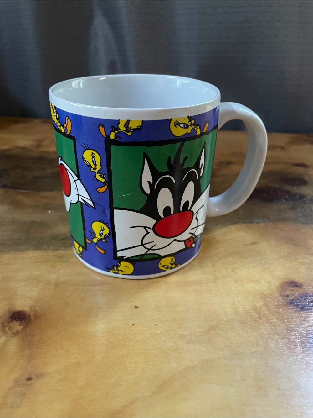 Vintage Warner Bros 1993 Looney Tunes Sylvester Cat Tweety Bird Coffee Mug